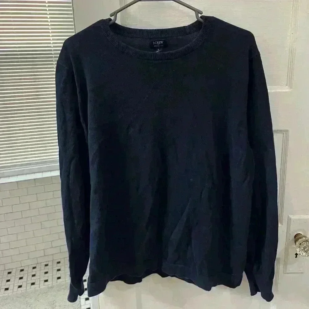 J. crew 100% cotton navy blue crewneck sweater size‎ large